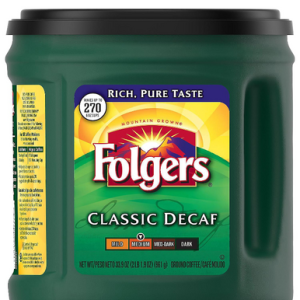 Folgers entkoffeiniert Classic Roast gemahlener Kaffee, 28,8 Unzen.