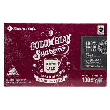 Member's Mark Kolumbianische Supremo Kaffee Einzelportion K-Cup Kaffeepads, 100 ct