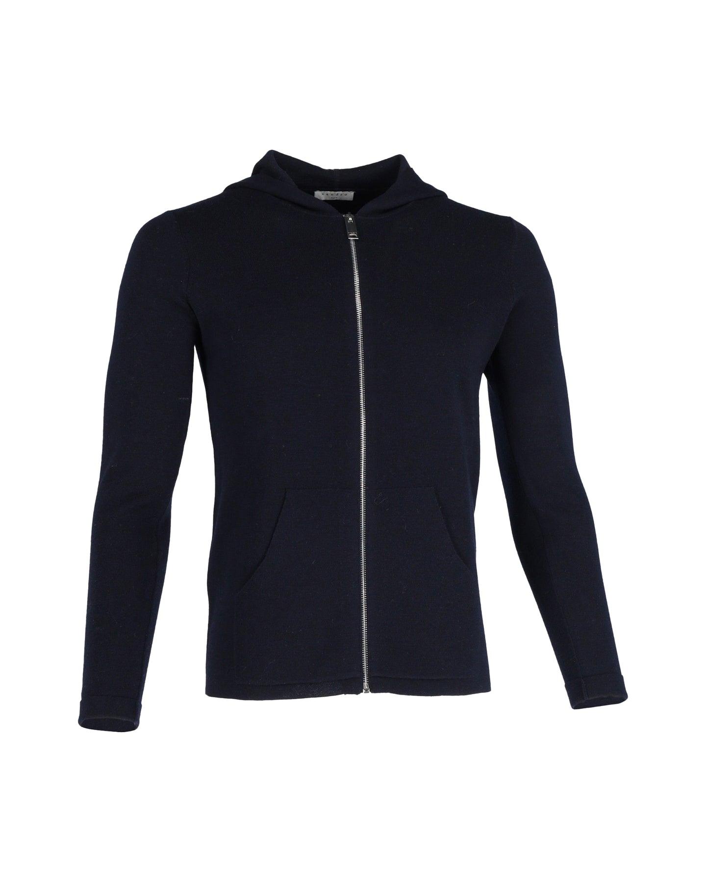 Sandro Paris Kapuzenpullover mit Reißverschluss in Dunkelblau Blau Baumwolle