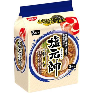Nissin, Shiogensui Umeship Ramen, 3 Portionen in 1 Beutel, zum Kochen