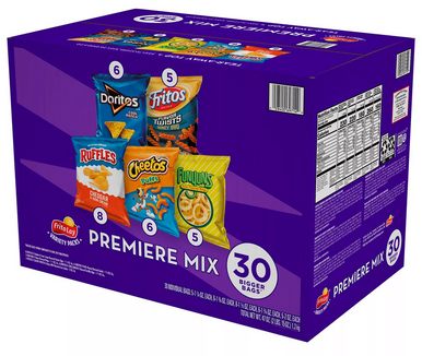 Frito-Lay Premiere Mischung Chips und Snacks Sortiment Packung, 30 Stück