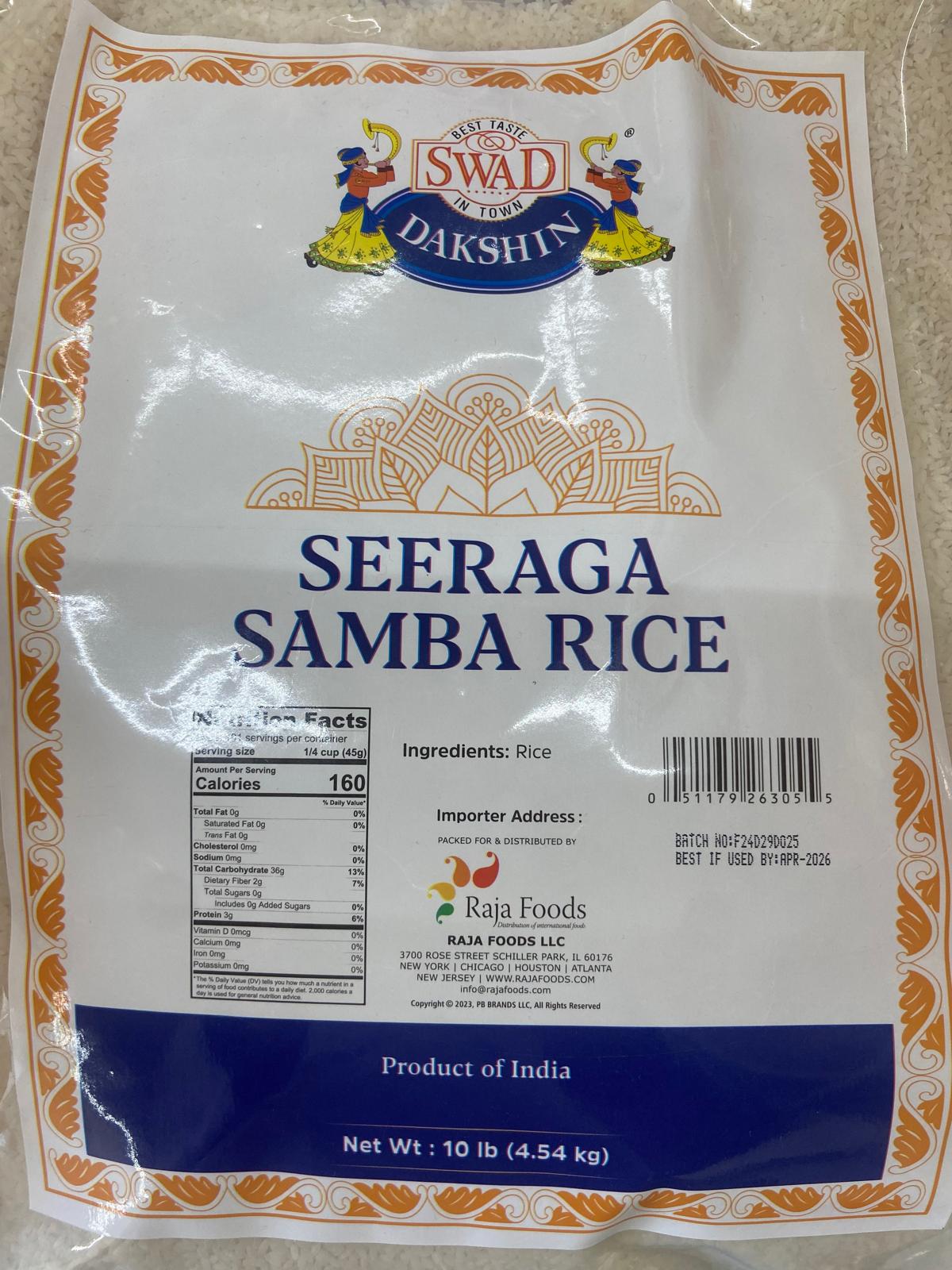 Swad Seeraga Samba Reis 10lbs