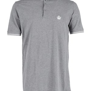 Dolce & Gabbana Polo mit Kronenaufnäher aus grauer Baumwolle