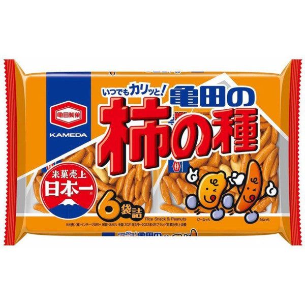 Kameda Kaki no Tane 6 Einzelpackungen 180g Japan Reis Crackers Erdnüsse – Tokyo Snack Land