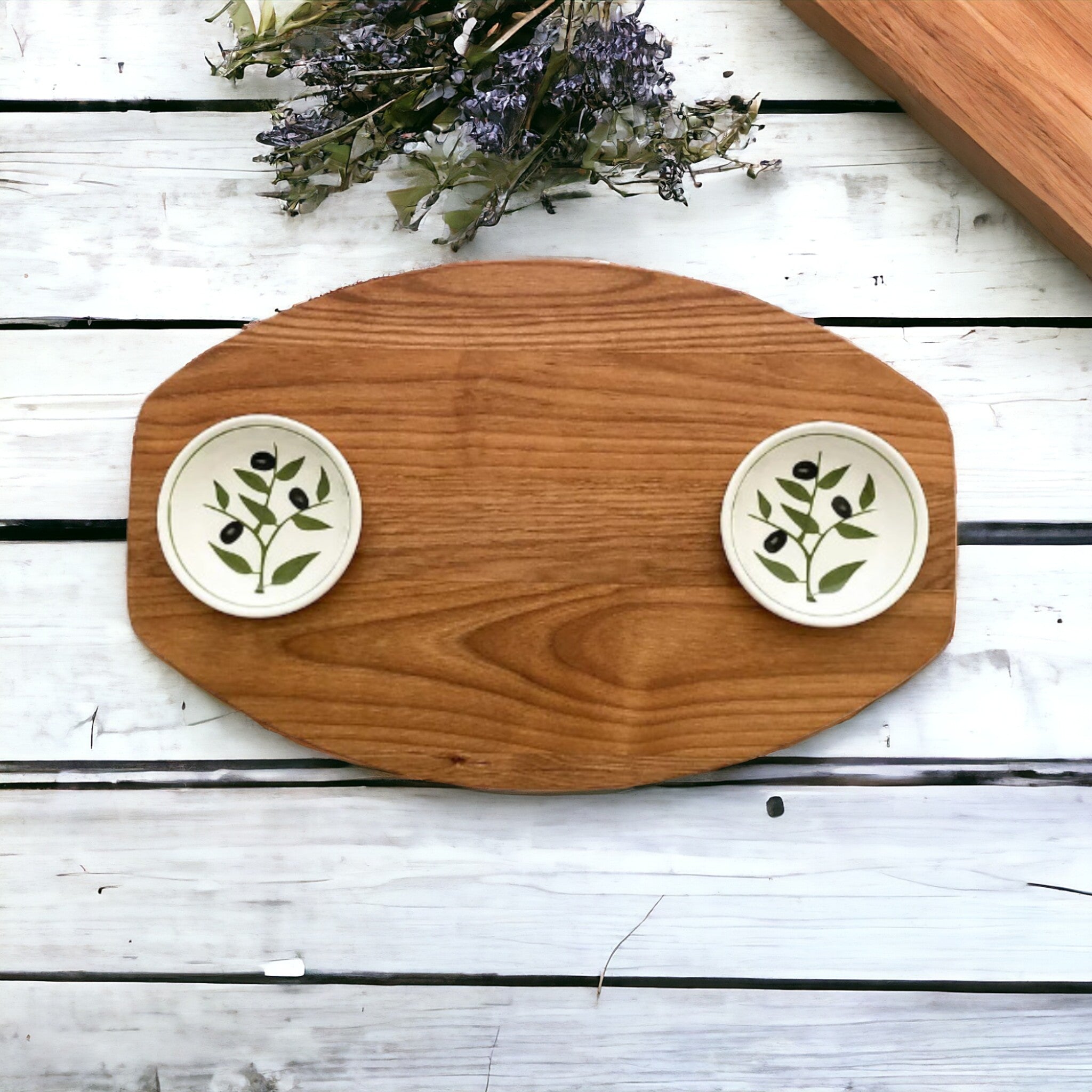 Doppelt Teller Oliv Dipping Board