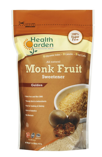 Health Garden Monk Frucht Sweetener Golden, 1 lb. (Fall von 12)