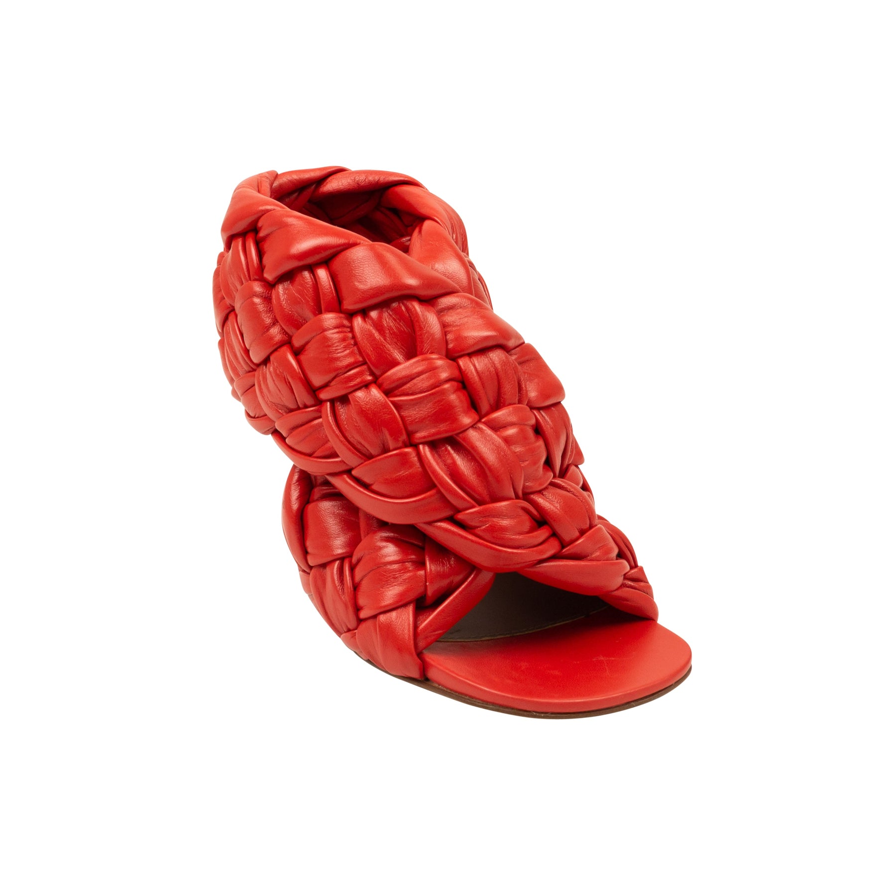 Bottega Veneta Leder Twist Knoten Griff Clutch Tasche – Eggnog