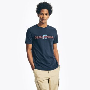Nautica Nachhaltig gefertigtes Herren-T-Shirt mit Logo-Grafik