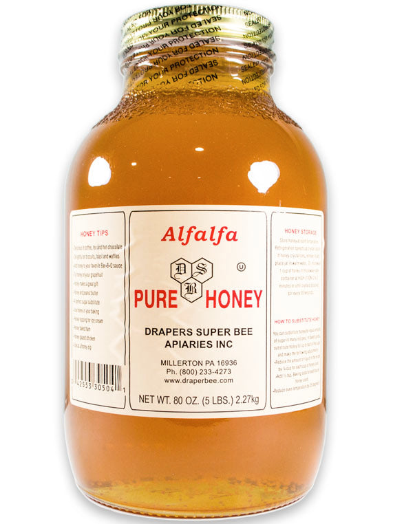 Draper's Super Biene Bienenstöcke Alfalfa Honig – 5lb