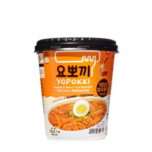Yopokki Instant Rabokki Ramen und tteokbokki Reiskuchen Tasse: original süß & würzig