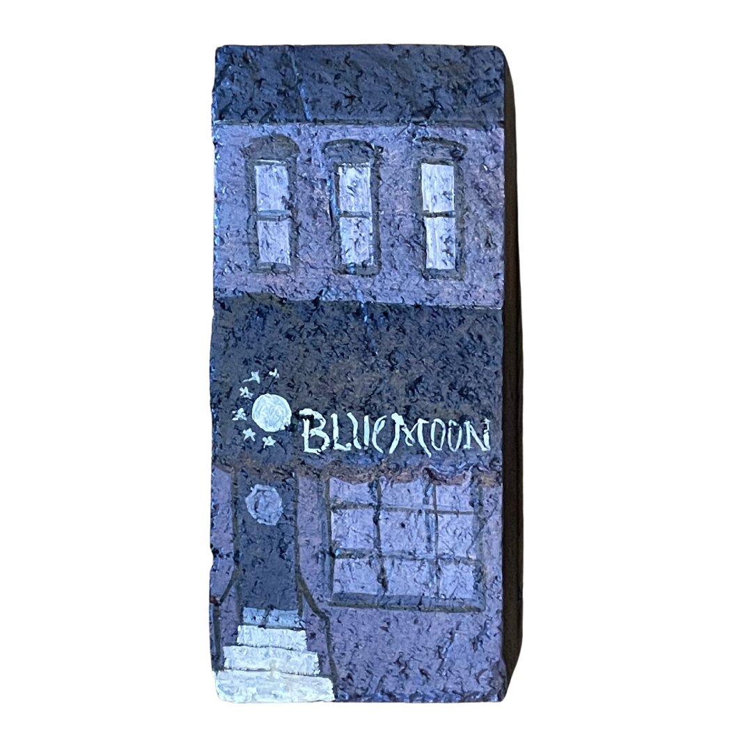 Linda Amtmann Handgemalter Ziegelstein – Blau Moon