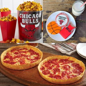 Garrett Popcorn Chicago Bullen klassische Zinn, Bullen Kekse & 2 lou-Pizzen