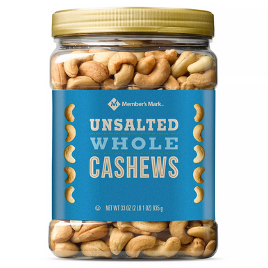 Member's Mark Ungesalzene geröstete ganze Cashewnüsse, 33 oz