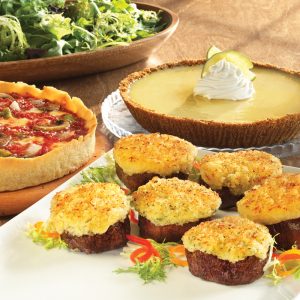2 Wildfire Filet Medallion Trios, 1 Key Limette Kuchen, 1 Lou's Pizza