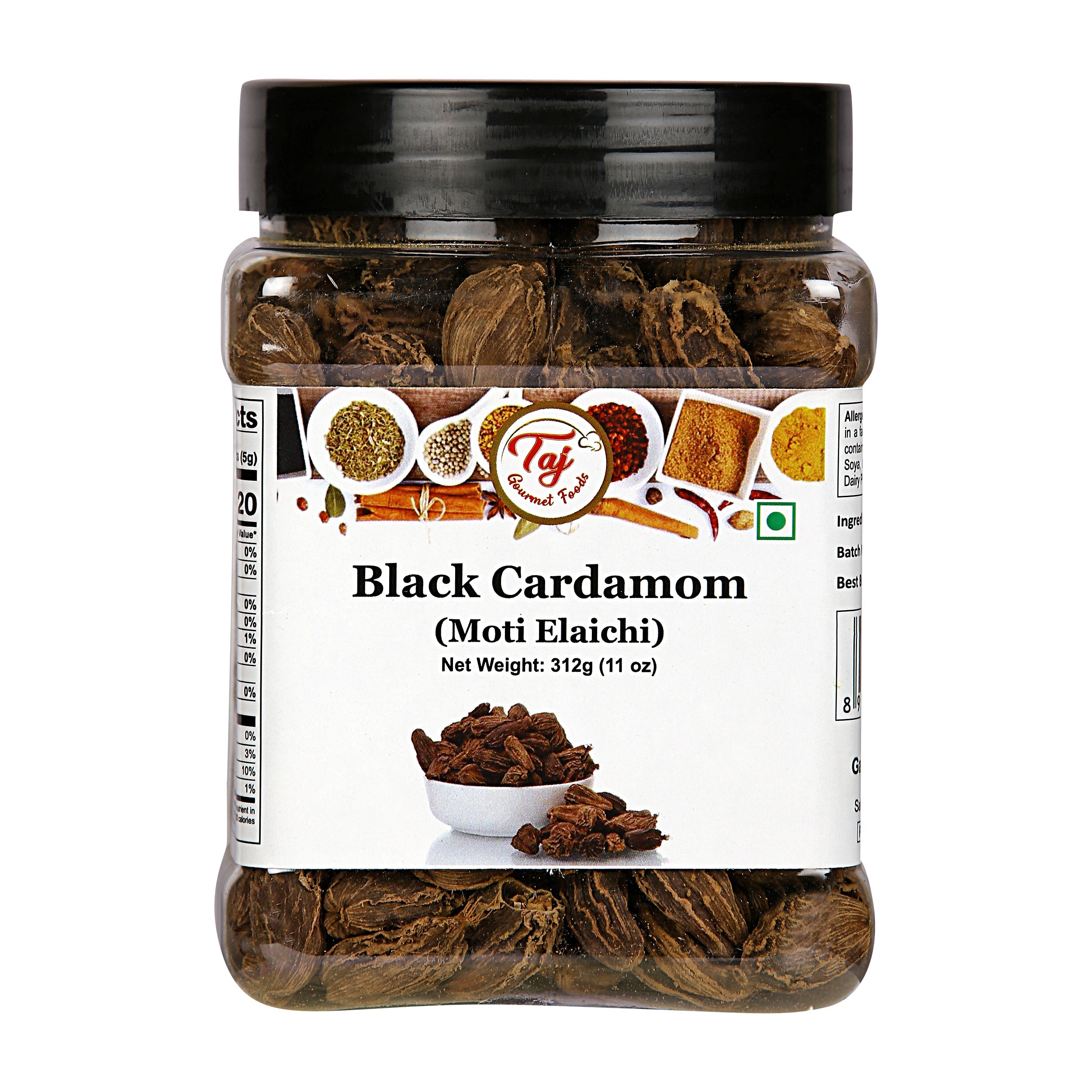 TAJ Schwarzer Kardamom, Kali Elaichi 312g (11oz)