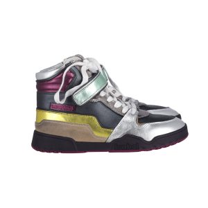 Isabel Marant Bresse Metallic Colorblock High-Top-Sneaker aus mehrfarbigem Leder