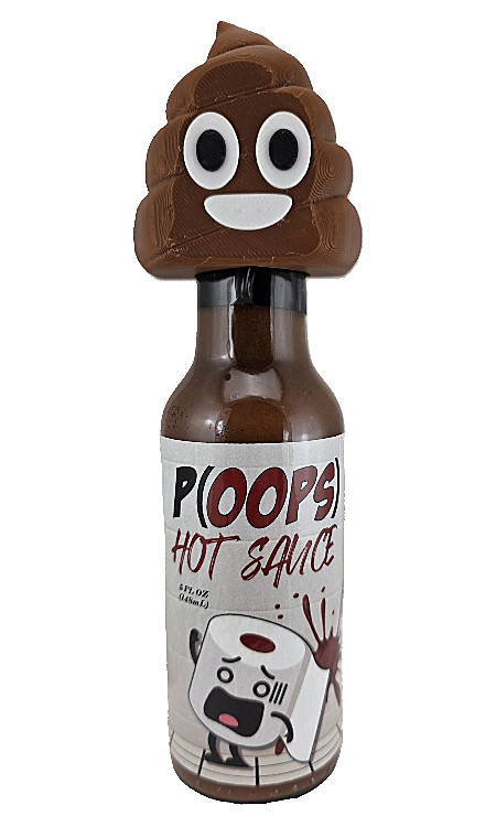 P (OOPS) Chilisauce mit Poop Emoji Flaschenkopf, 5oz