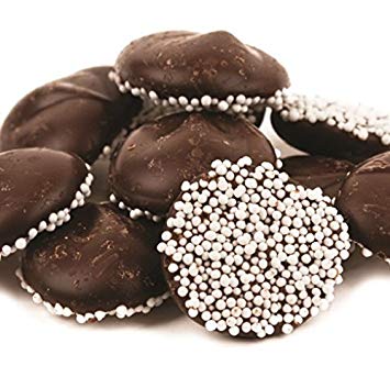 Asher's Zartbitterschokolade Dime Größe Nonpareils