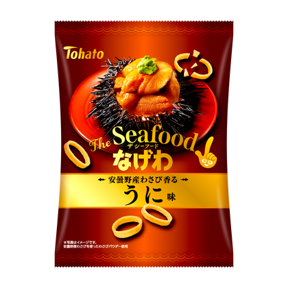 Tohato, “Nagewa Seafood”, Ringförmiger Kartoffel-Snack, Uni- und Wasabi-Geschmack, Sea Urchin, 50g