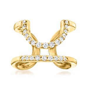 Ross-Simons Diamant-Nagelring aus 18-karätigem Gold über Sterling