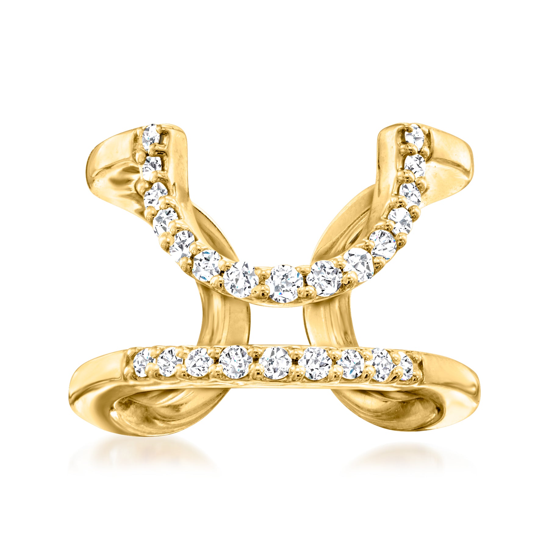 Ross-Simons Diamant Nagelring in 18kt Gold über Sterling