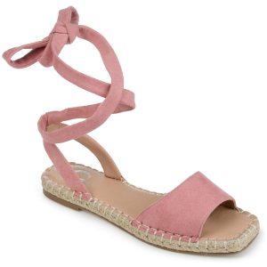 Emelie flache Sandalen aus Wildlederimitat mit quadratischer Zehenpartie