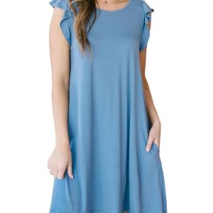 Sorgenfreies Kleid in Blau