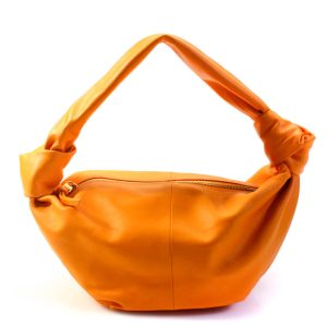 Bottega Veneta Damen Single Handle Zip Top Double Knot Handtasche Orange Leder
