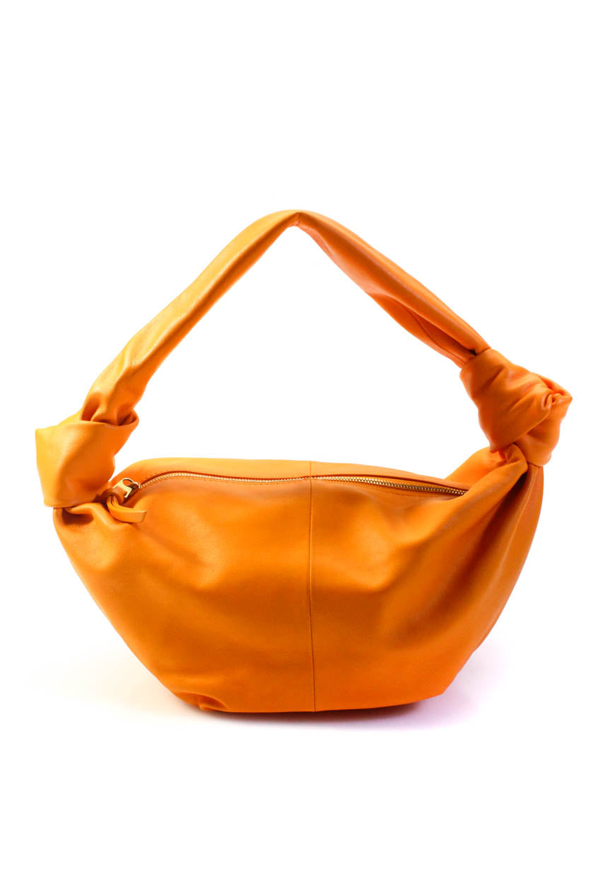 Bottega Veneta Damen Single Handle Zip Top Double Knot Handtasche Orange Leder