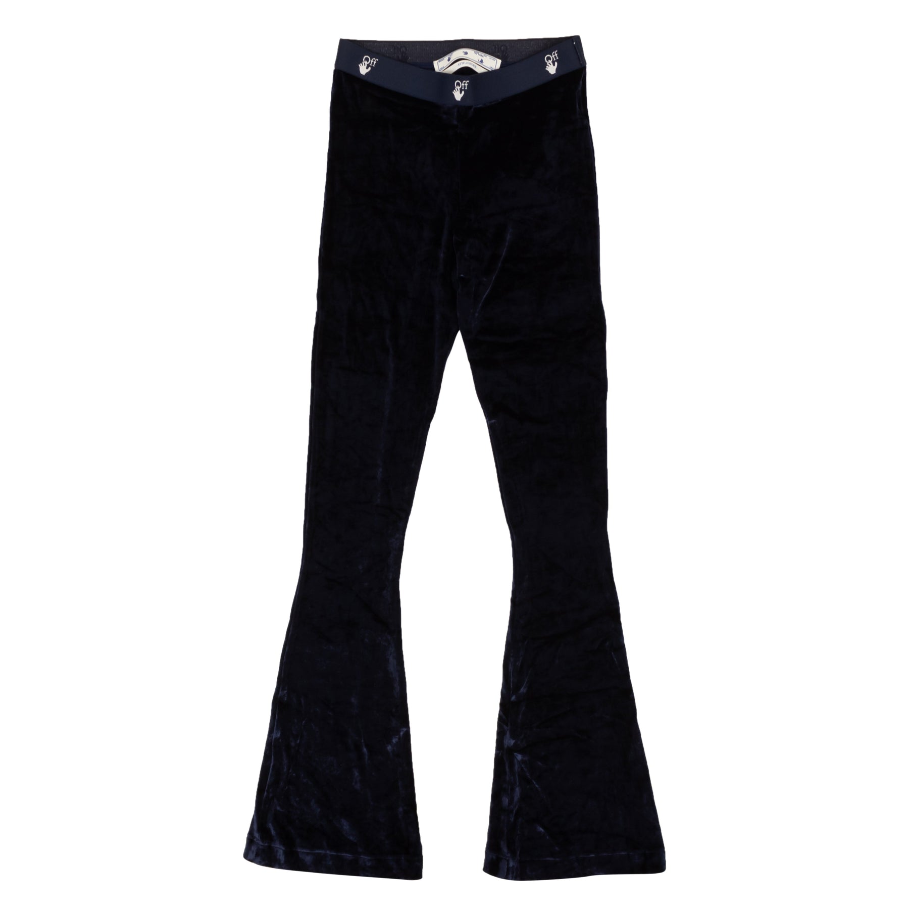 Blaue Velour Leggings mit Volants