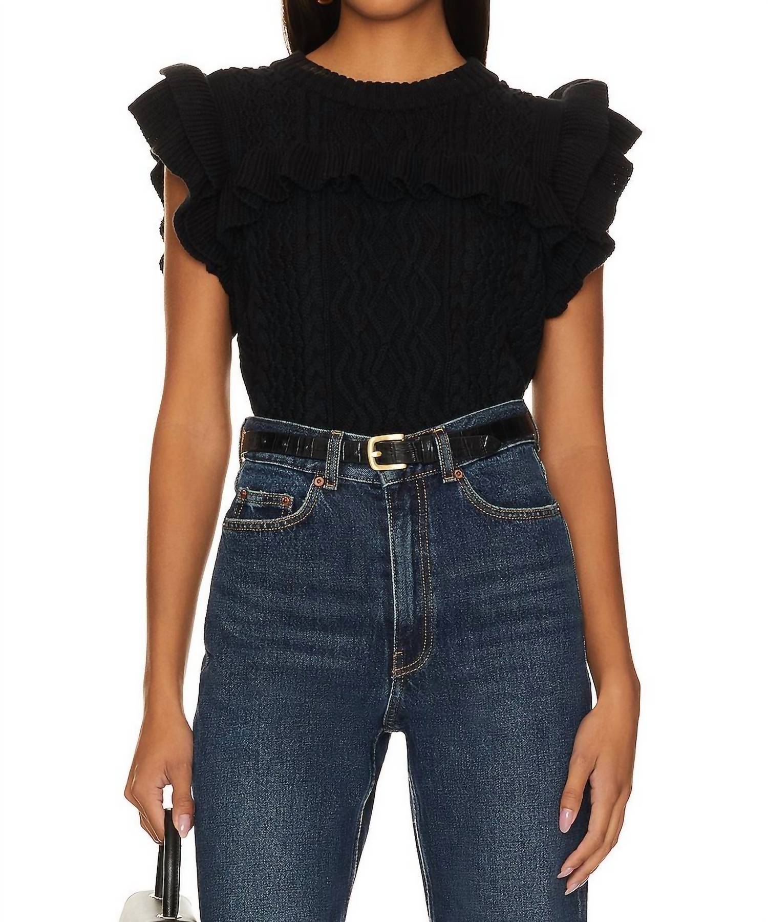 Zofia Pullover Weste in Schwarz