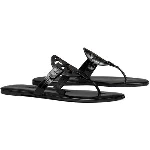 Miller Slide-Tanga-Sandalen aus weichem Leder mit Memory-Schaum
