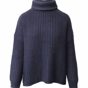 Zadig & Voltaire Rollkragenpullover aus marineblauem Acryl