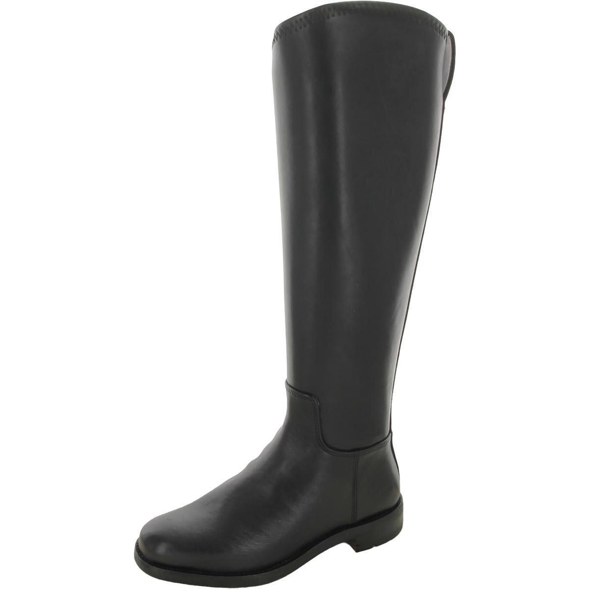 Leder runde Zehe Kniehohe Stiefel