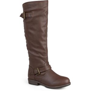 Kniehohe Spokane-Stiefel aus Kunstleder mit breiter Wade