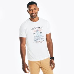 Nautica Nachhaltig gefertigtes Lighthouse-Grafik-T-Shirt für Herren