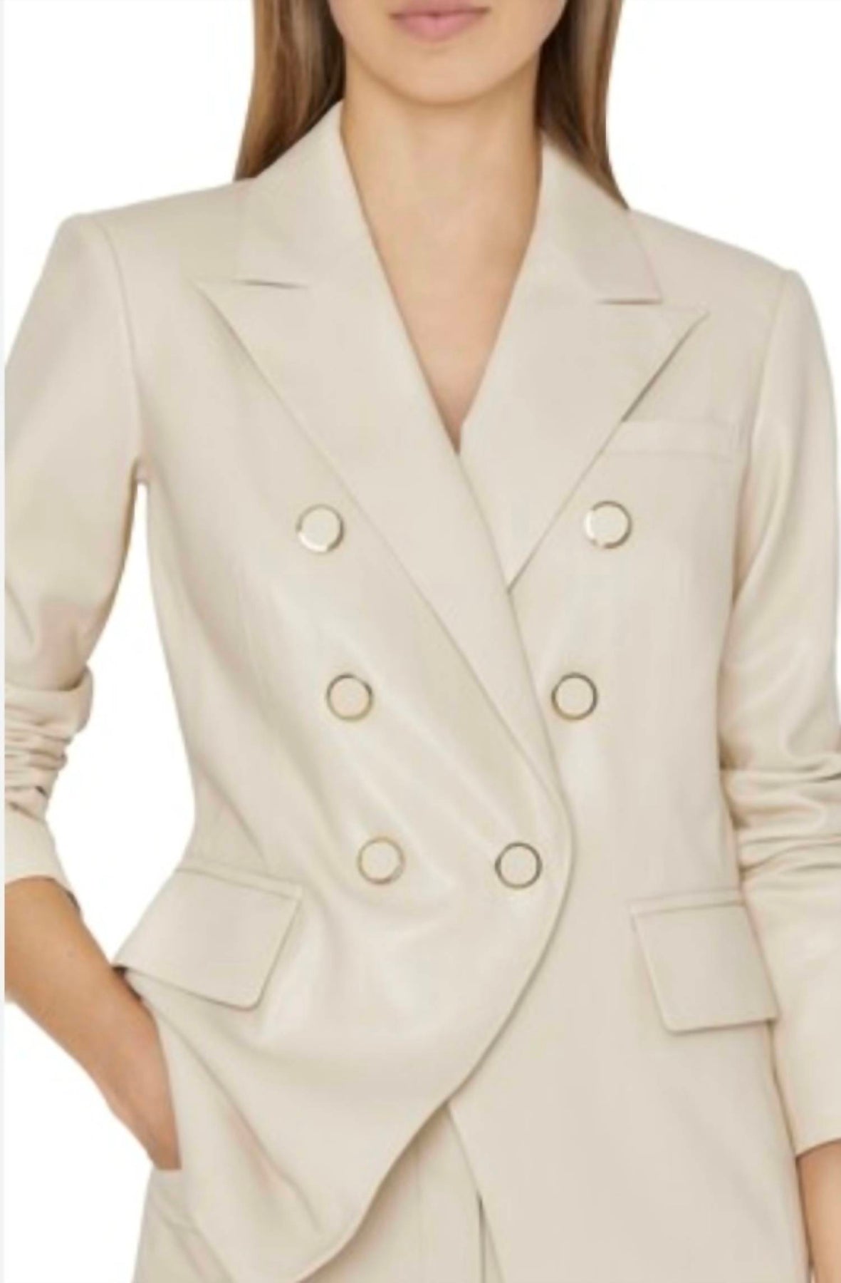Inez Veganer Blazer aus Leder in Schwarz