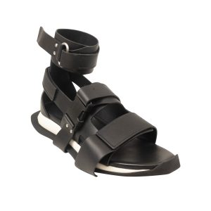 Gladi-Sandalen aus schwarzem Leder