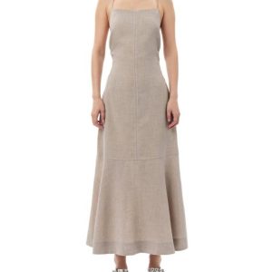 Alfalfa Anzug langes Kleid in grau hell Melange