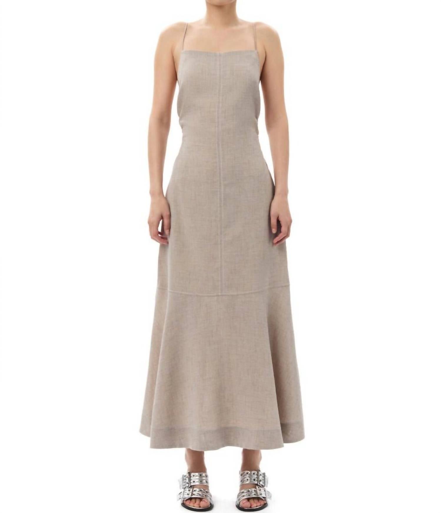 Alfalfa Anzug langes Kleid in grau hell Melange