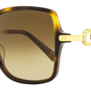 Omega Damen-Sonnenbrille, quadratisch, OM0033 52G, Havanna/Gold, 59 mm