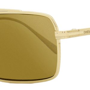 Rechteckige Omega-Sonnenbrille für Herren OM0028H 32G Gold 56 mm