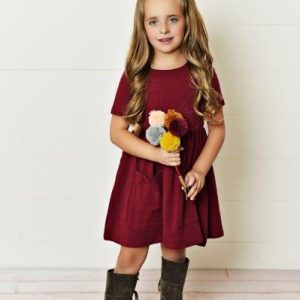 Weinrot Twirl Kleid
