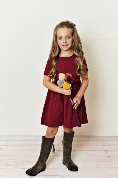 Weinrot Twirl Kleid