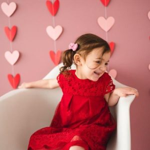Spitzenkleid – Rubinrot