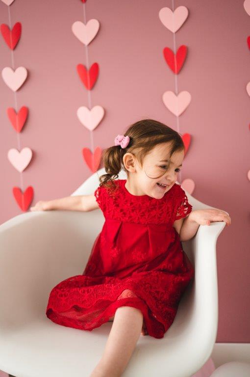 Kleid aus Spitze – Rubin Rot