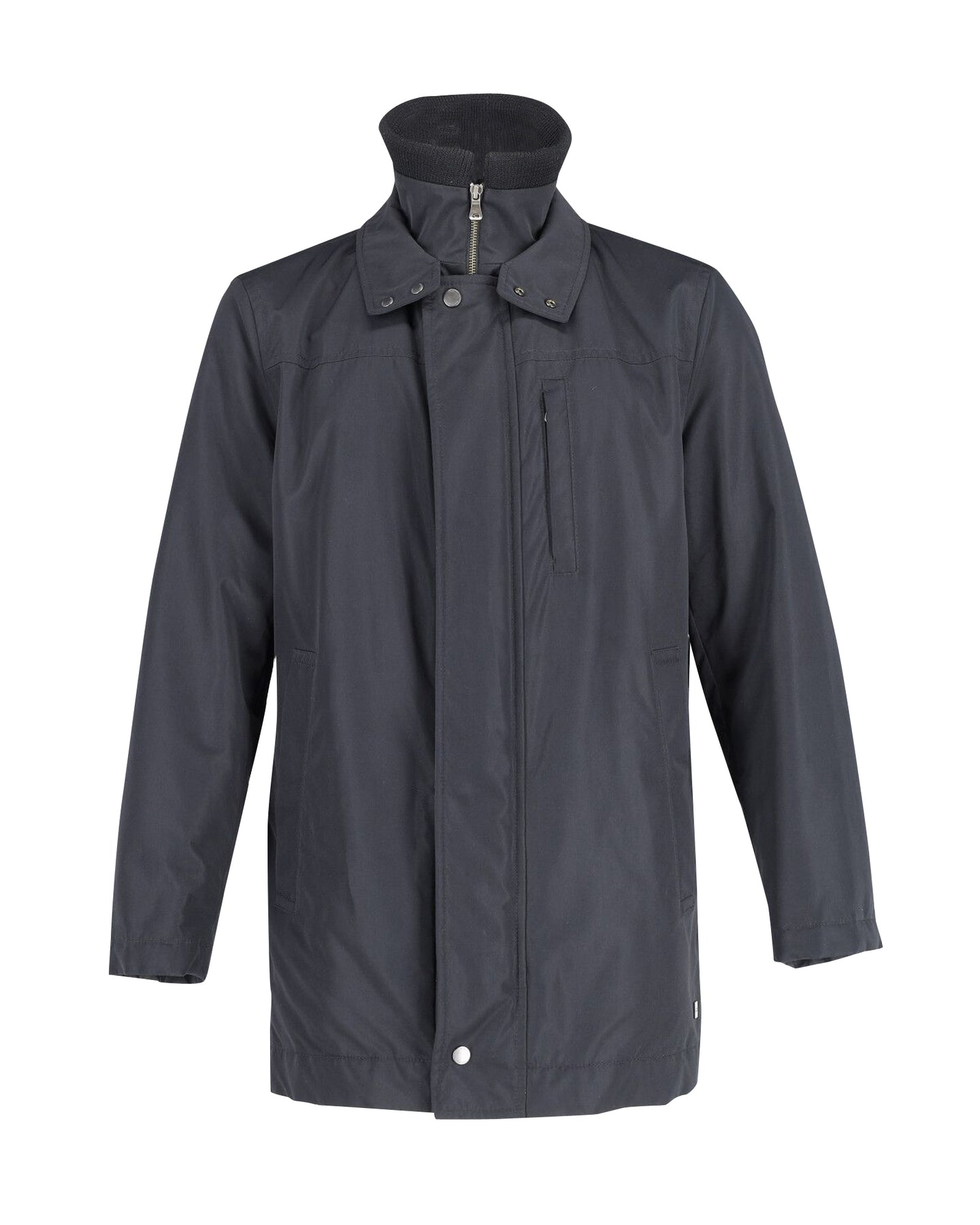 Hugo Boss Gepolsterter Parka-Mantel mit Reißverschluss aus schwarzem Nylon