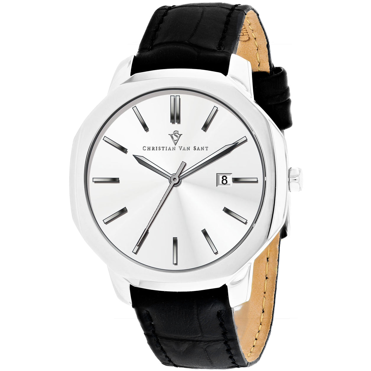 Christian Van Sant Herren Octavius Slim Silber Zifferblatt Uhr