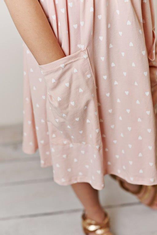 Rosa Herzen Twirl Kleid