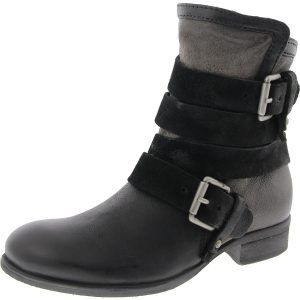 Riemchenstiefeletten aus Slater-Leder